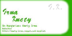 irma kmety business card